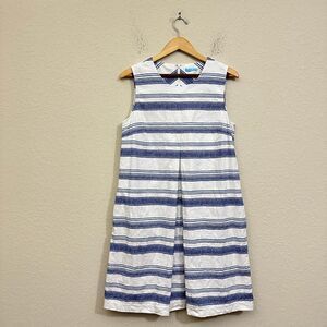 J. MCLAUGHLIN Tracy Mini Dress Striped Blue Sleeveless Shift Cotton